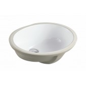 19-3/8-inch European Style Oval Shape Porcelain Ceramic Bathroom Undermount Sink